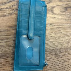 Teal Genuine Leather RFID Wallet