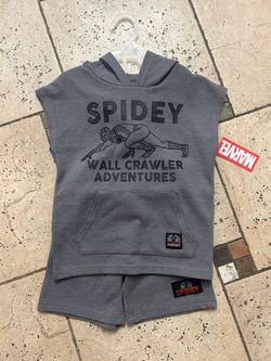 NWT Marvel Spidey wall crawler adventure boys 2pcs outfit set size 5