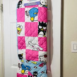 NWT Hello Kitty Cinnamoroll Keroppi Choco Cat Tuxedo Sam Full Queen Size Blanket Throw 