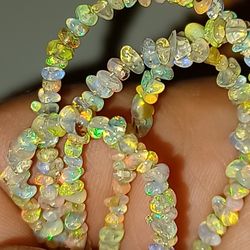 25pcs Genuine Ethiopian Fire Opal Pre Drilled Beads 