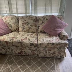 Floral 3 Seat Couch And Arm Chair With Optional Pillows