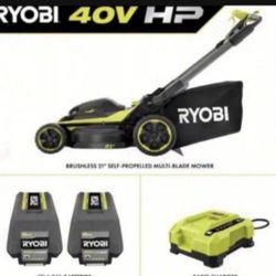 40V HP Brushless 21 in. Cordless Battery Walk Behind Multi-Blade Self-Propelled Mower w/ (2) 6.0Ah Batteries and Charger