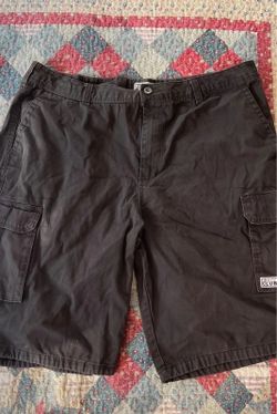 Pro Club Cargo Baggy Shorts 100% Cotton Black Men’s Sz 44