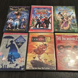 Disney DVDs bundle of 6 