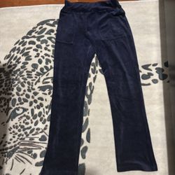 womansNavy Blue Velour Pants Size M