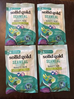 Solid Gold Seameal Squeeze Cat Treats – Variety Pack