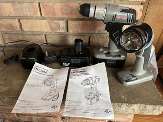 Craftsman 3/8" Drill Driver 18V (contact info removed)70 w/ 2 Batteries , Chargers, Flashlight