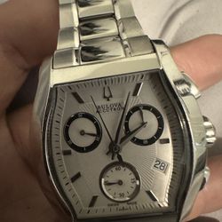 Bulova Accutron Men's Chronograph Stainless Steel Tonneau Wristwatch 63b143