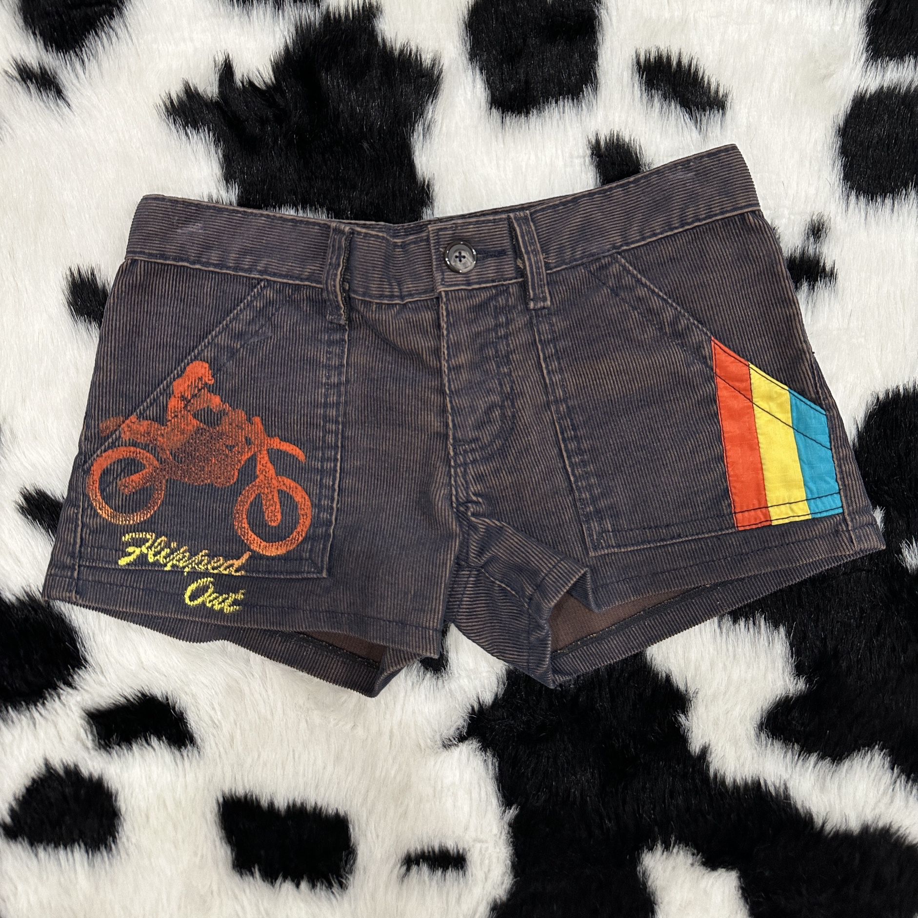 Collector Vintage Kettle Black Corduroy Shorts From Movie Studio