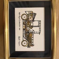 Vintage Kersh of London Mechanical Collage Rolls Royce 1903 Car Framed Art Handmade England