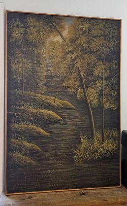 Uttermost Creekside Hideaway Large Framed Wall Art 40x60 Forest Landscape Print on panel board