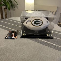 Signed Brett Favre Football – Acrylic Display Case