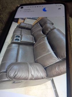 Leather sofa light new asking $100 good for man cave