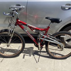 24” Mountain Mongoose Wired Doble Suspensión Bike For Mens 7 Speed Excellent Condition $110 Firm 