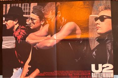 U2 RATTLE AND HUM 1988 promo poster