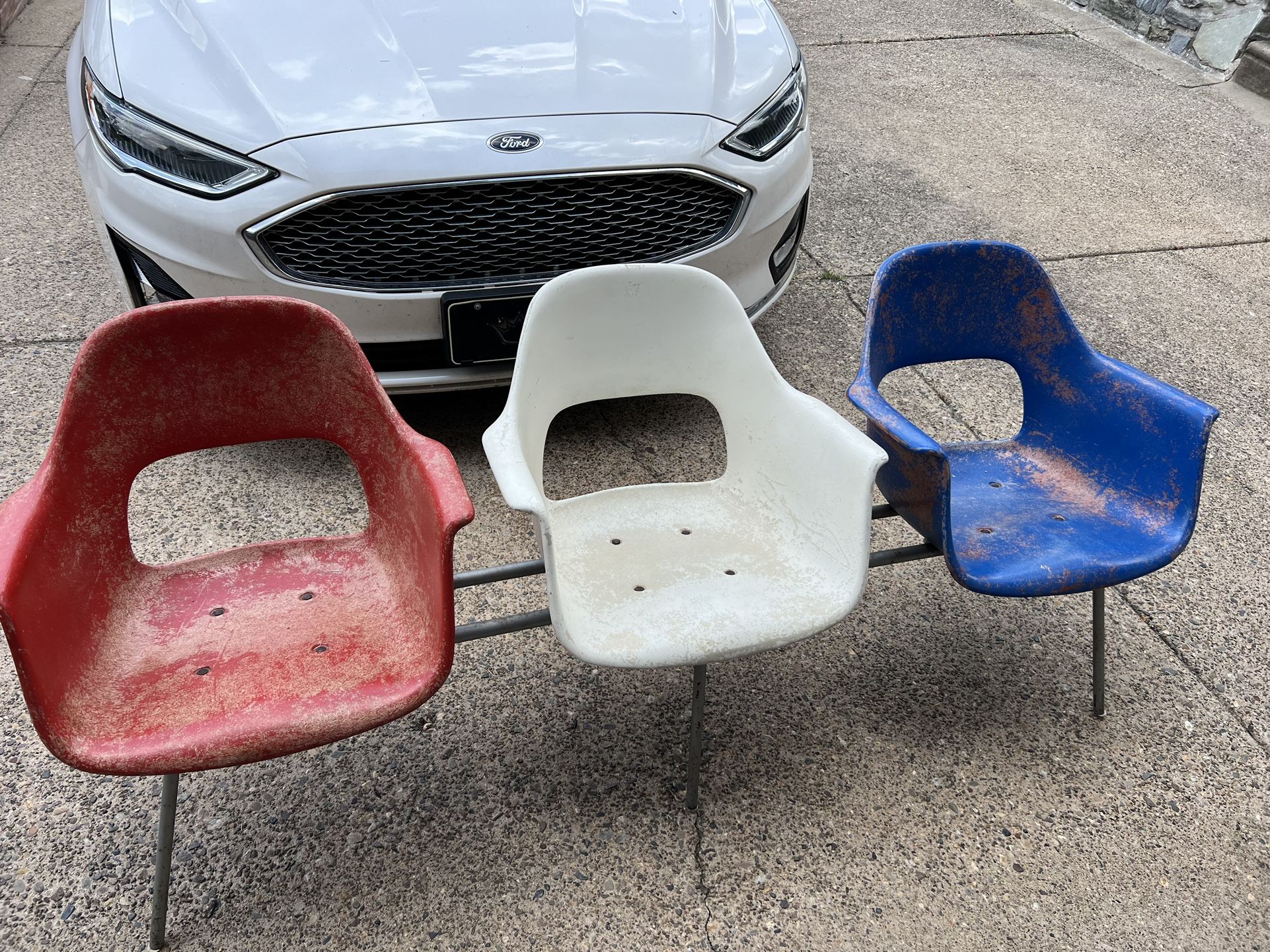 Vintage Fiberglass Bowling Chairs