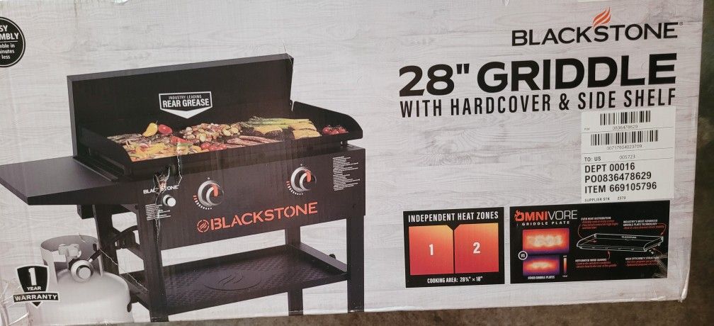Grill - Blackstone 28" Griddle With Hard Cover And Side Shelf