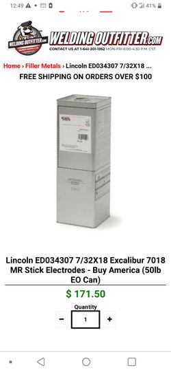 EXCALIBUR 7018- 7/32 x 18 50LB Lincoln Electrodes