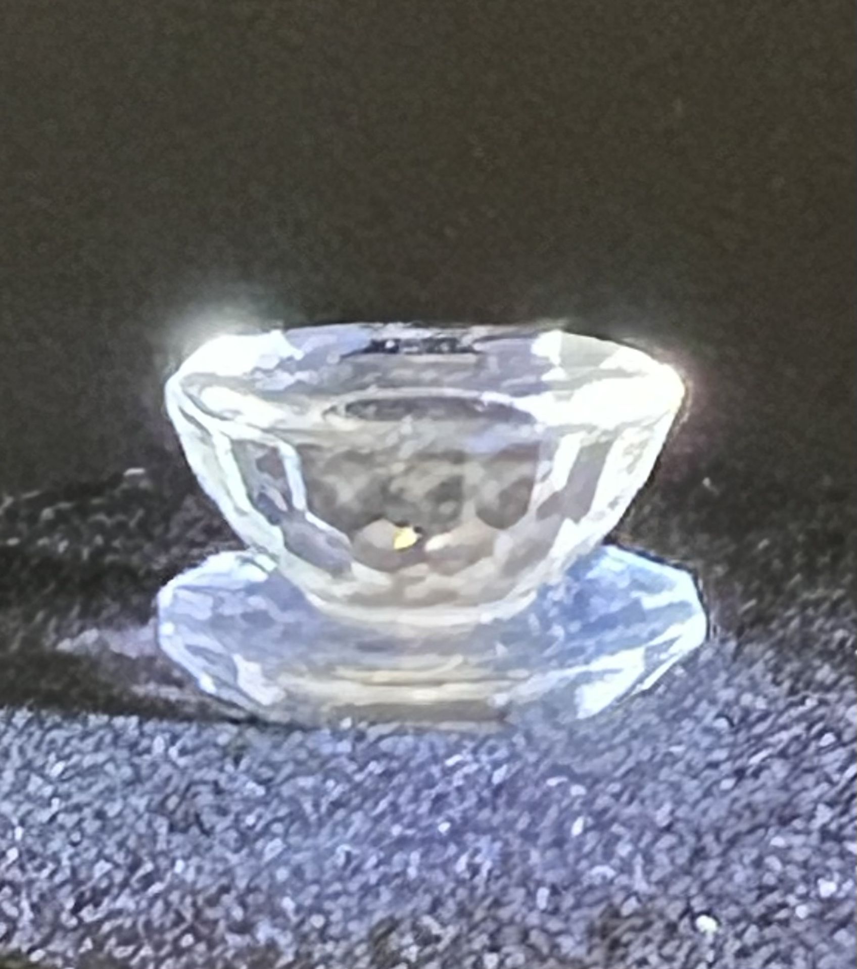 Czech 1980s Faceted Crystal Mini Candle Holder, 0.5”