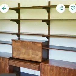 Incredible Original Bookshelf With Secretary Desk