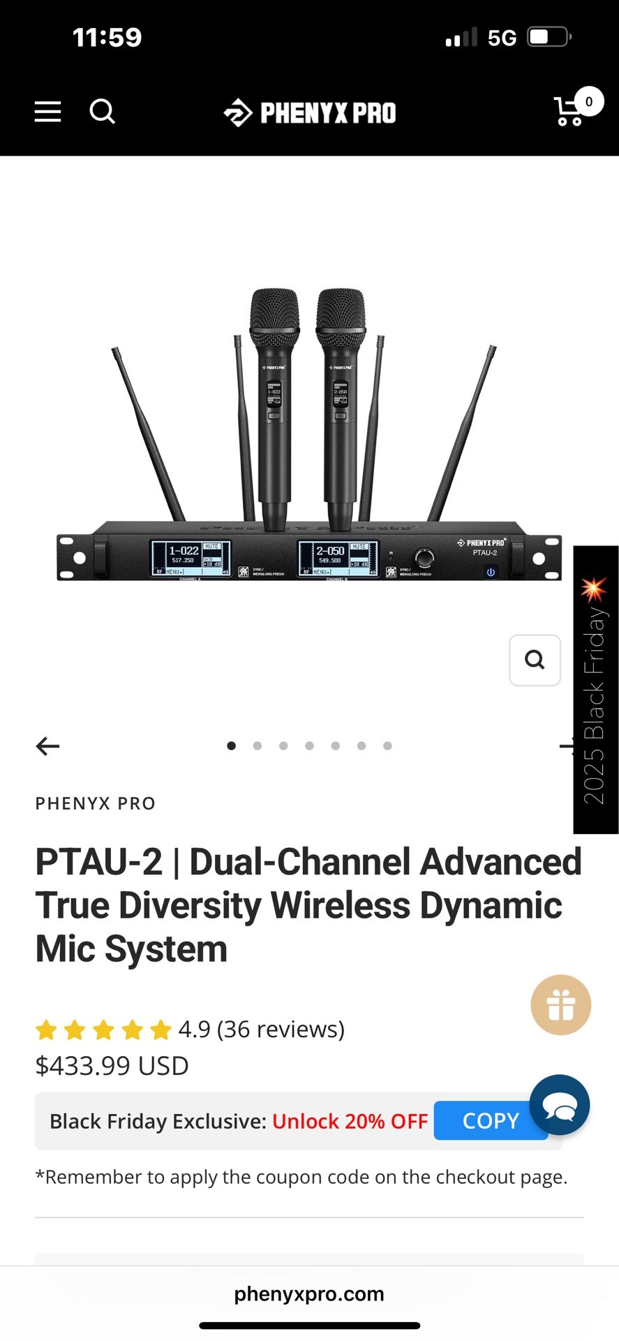 Phenyx Pro Wireless Mic System 