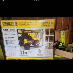 Generator - Champion 6250W/5000W Portable Generator, Gas Powered, Recoil  Start