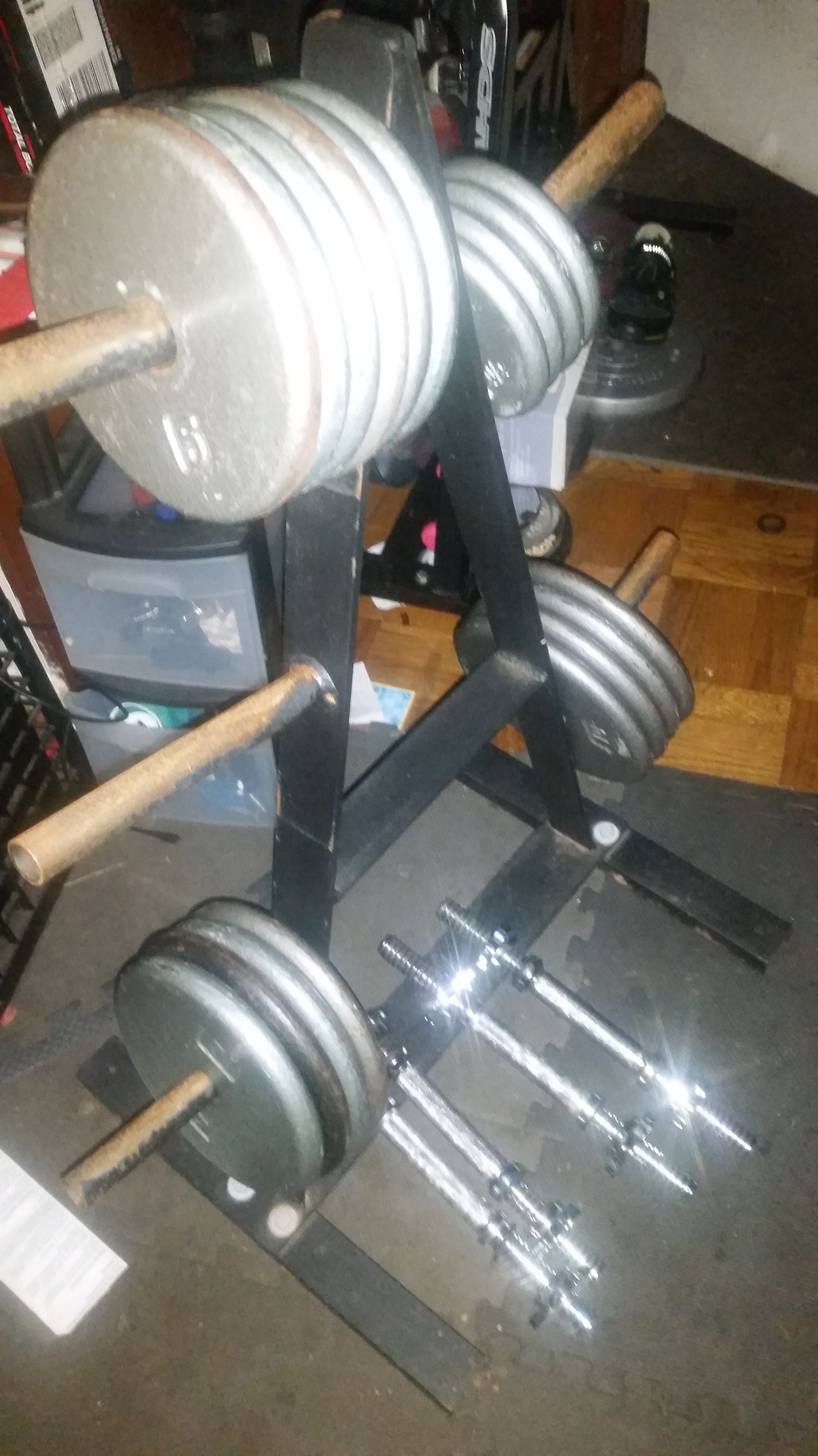 Rack, weights and bars