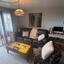 Leather Reclining La-Z-Boy Couch