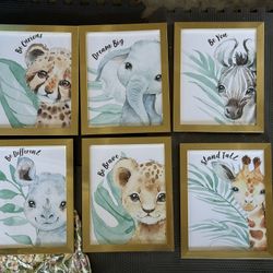 Nursery Safari Canvas prints 