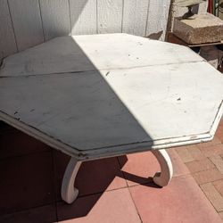 Vintage Octagon Wood Table - Needs TLC