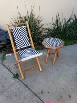 Patio Chairs Table Bamboo