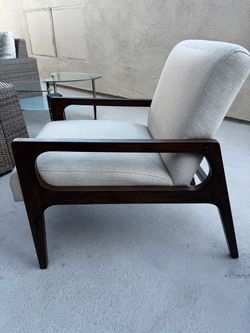 Mid-Century Chair - wood/beige tweed
