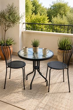 Black Metal Outdoor Bistro- Table ONLY