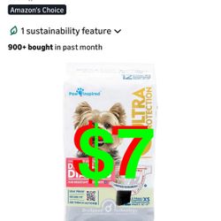 Disposable Dog Diapers | Female Dog Diapers Ultra Protection | Diapers for Dogs in Heat, Excitable Urination, or Incontinence (X-Small (1