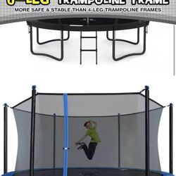 TRUJUMP 12 ft. Trampoline with 6-Pole Enclosure in Blue