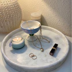 Authentic Real Marble Rimmed Tray
