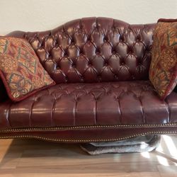 Leather Settee And Matching Chair