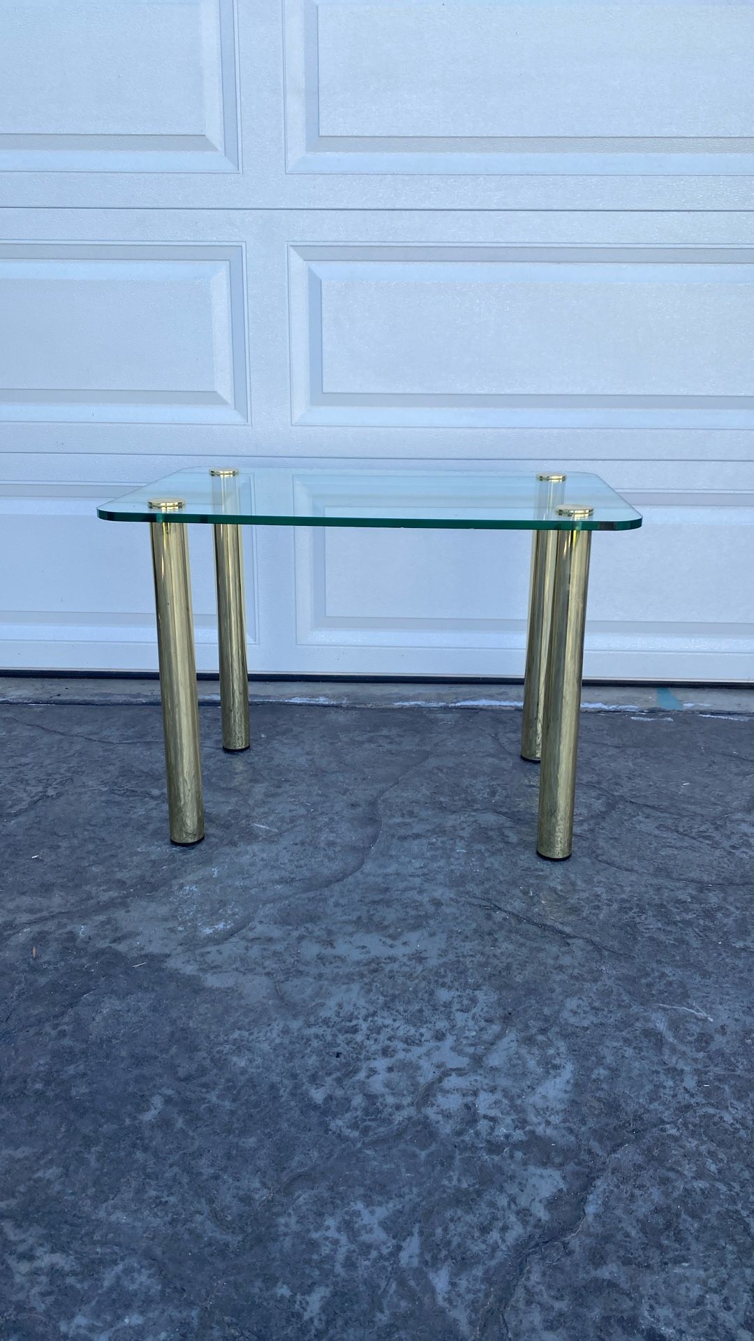 Small Glass Table With Gold Legs