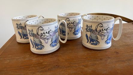 Anthropologie Cat Mugs - Set of 4