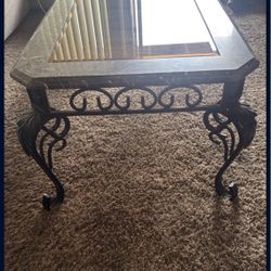Metal / Glass Top Coffee Table 