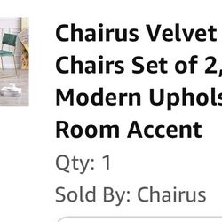 Chairus Velvet Dining Chairs Set of 2