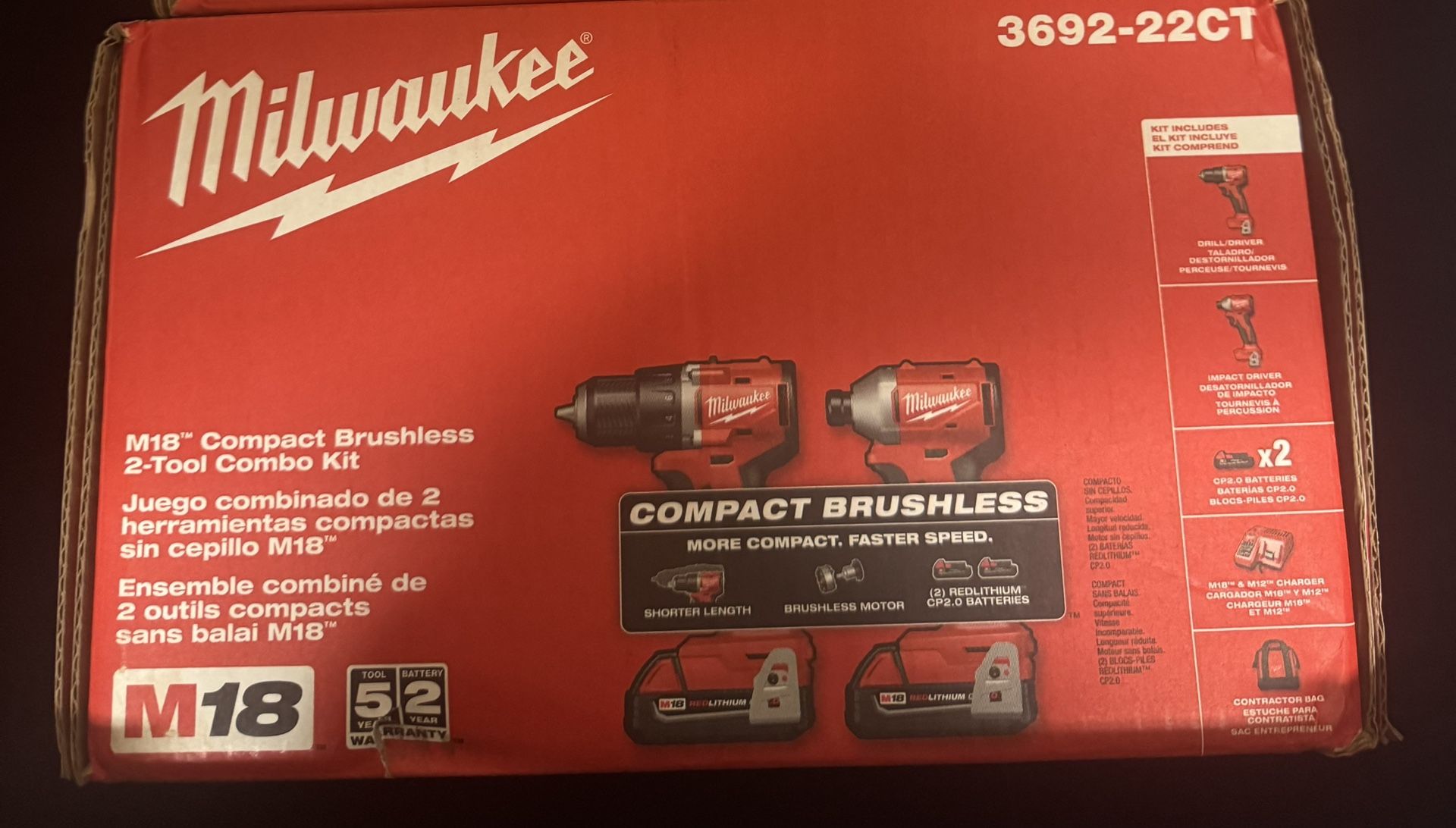 The Milwaukee 3692-22CT M18 Compact Brushless 2-Tool Combo Kit