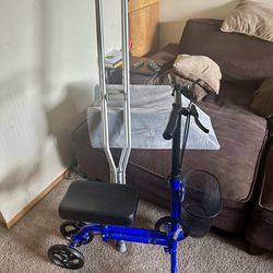 Achilles injury Kit - Knee Scooter, Crutches, Leg Pillow 