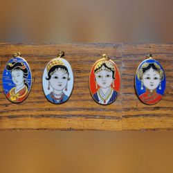 Vintage Geisha Pendants