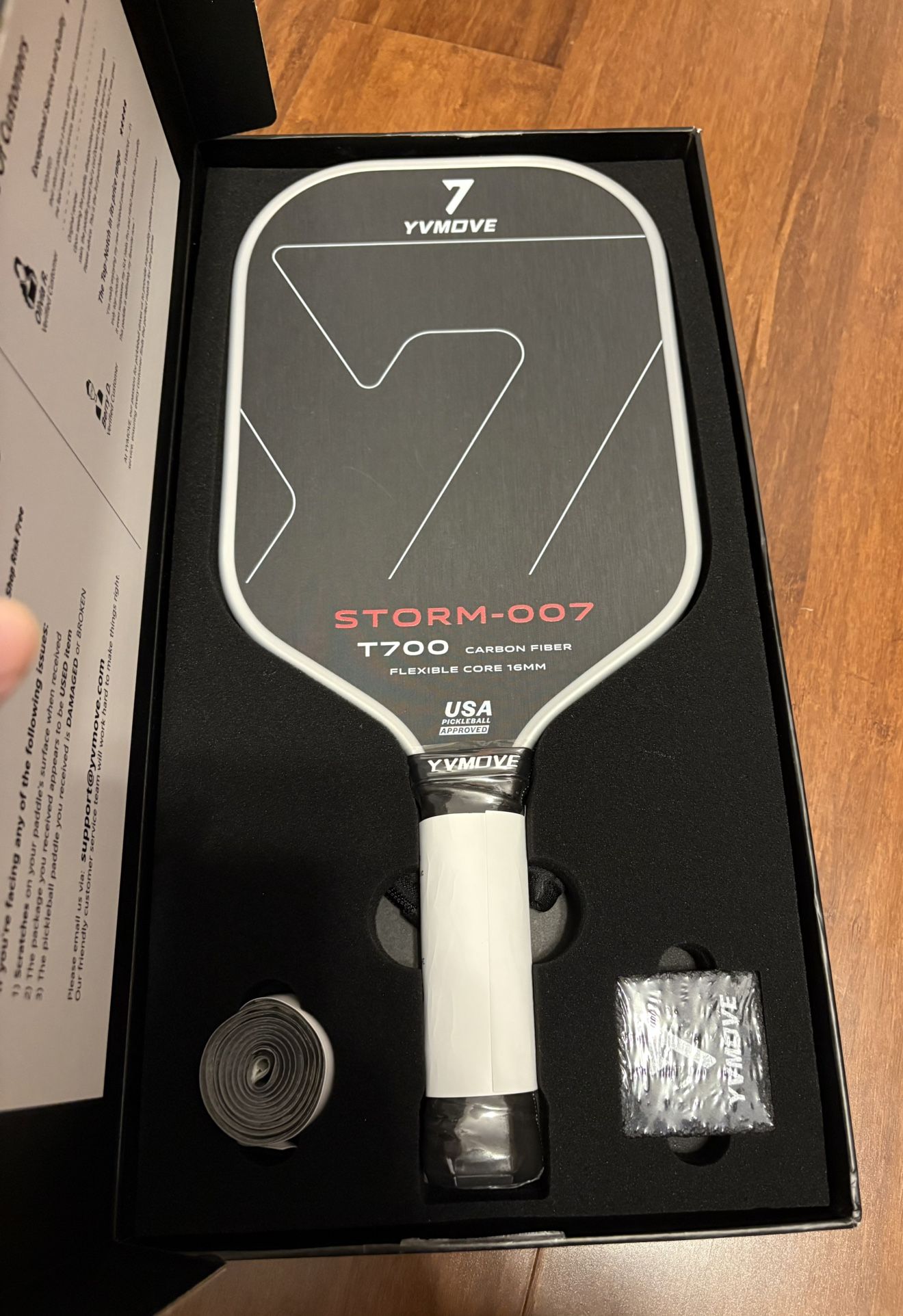 YVMOVE Pickleball Paddle with T700 Raw Carbon Fiber Surface