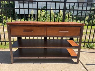 Industrial Wood and Metal Console Table