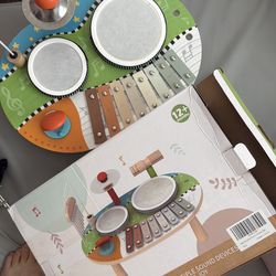 Music table . Drums , xylophone for toddlers. Montessori toy