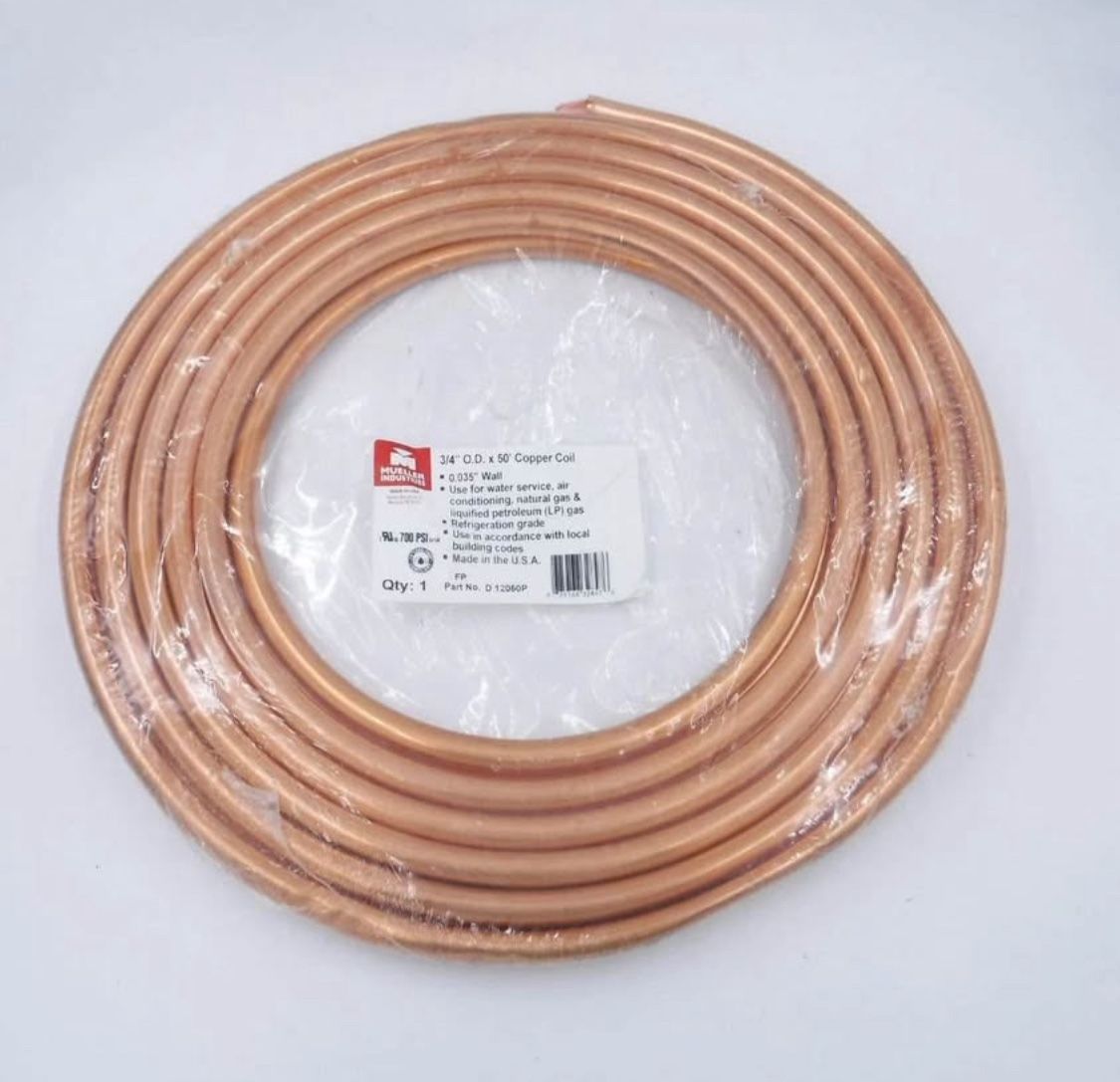 New Mueller Streamline Co D 12050P 0.75 x 3/4-50 ft. Copper Tube