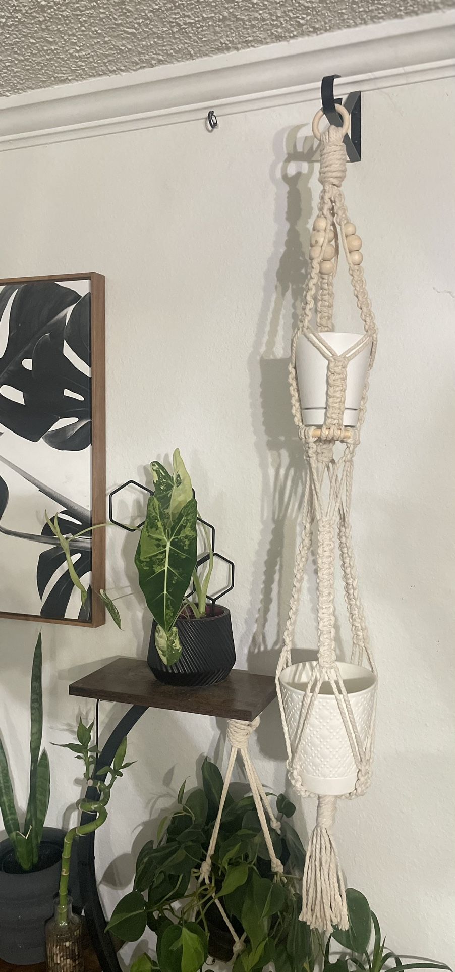 Double Macramé Plant Holder For Small/ Medium Pot
