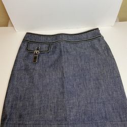 Michael Kors Denim Mini Skirt Buckle